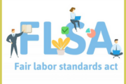 FLSA illustrated with images of people working on computers